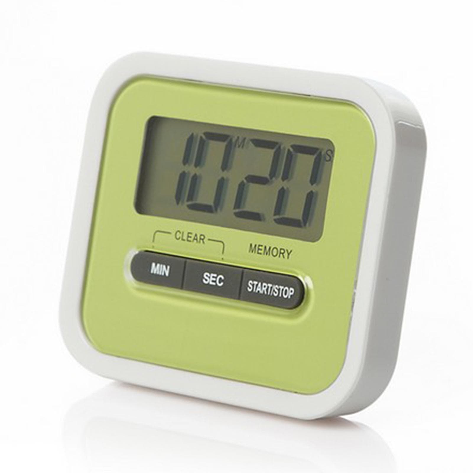 Magnet Kitchen Timer 100-Minute Digital Count Up & Countdown Timers with Back Stand Clip Loud Alarm green