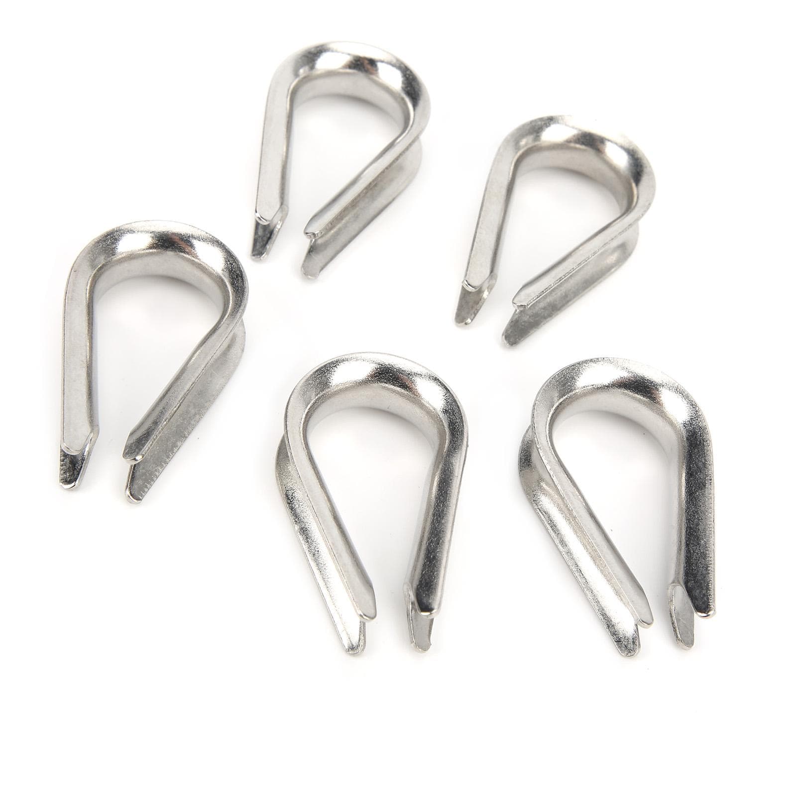 10MM Stainless Steel Marine Wire Rope Clamps Cable Protective Ring Thimbles Clips