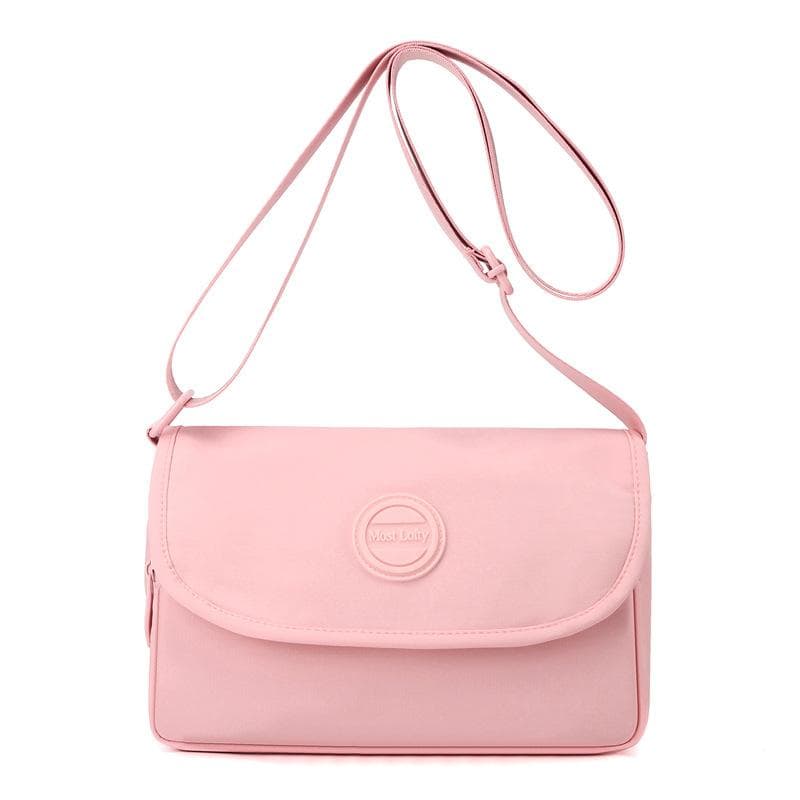Women's Lightweight Crossbody Bag Nylon Water-Repellent Shoulder Bag pink