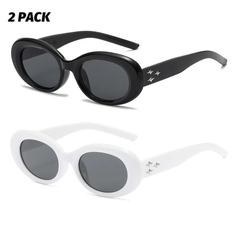 1PC Y2K Oval Sunglasses Women Men Steampunk Sports Rice Nail Design Vintage Shade Sun Glasses Fashion Trendy