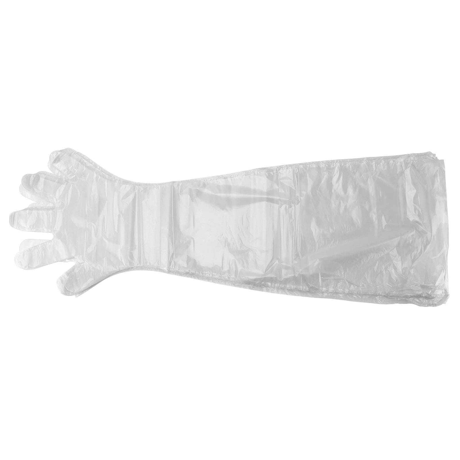 100Pcs Long Arm Disposable Plastic Gloves Safe Reliable Multipurpose Veterinary Long Gloves for white