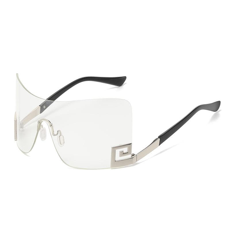 New Fashion Luxury Oversized Rimless Sunglasses Women Men Vintage Punk Trend Eyewear Designer Brand As the photo