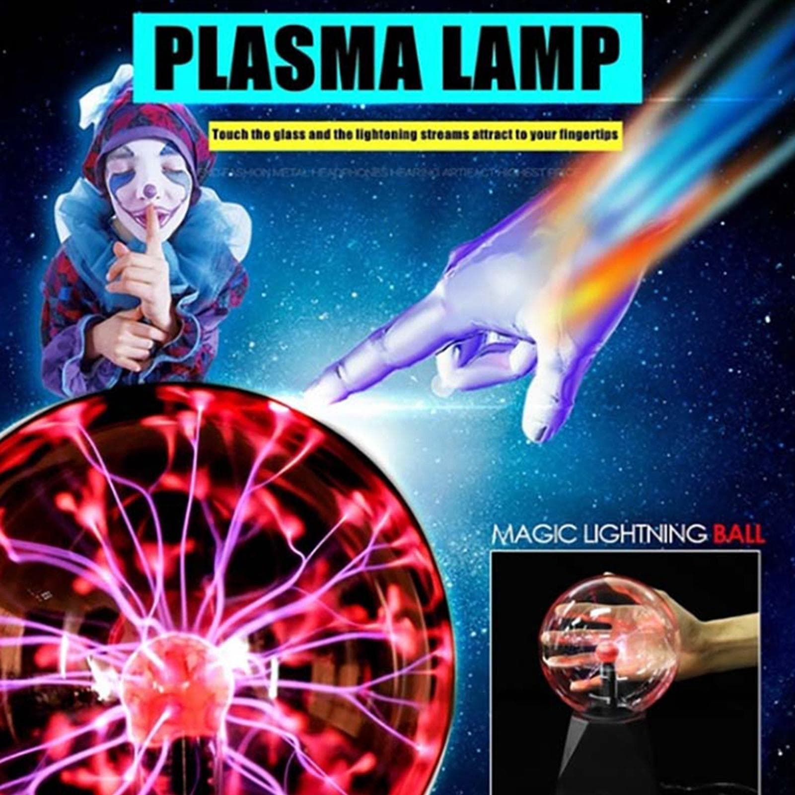 3 Inch USB Base Glass Electrostatic Ball Ion Ball Colorful Party Lamp Lights