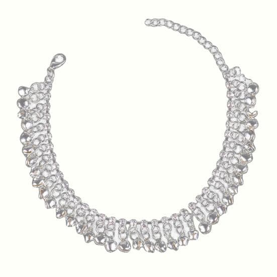 Vintage Women Rhinestone Bell Tassel Anklet Foot Chain Bracelet Jewelry Gift silver