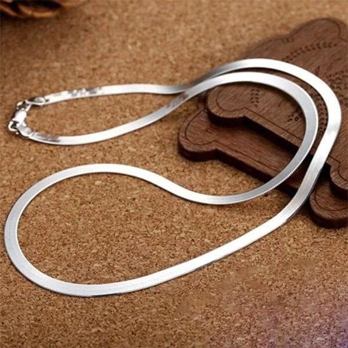 925 Sterling Silver 4mm Necklace for Men and Women's Fashion Jewelry 55cm 22inches