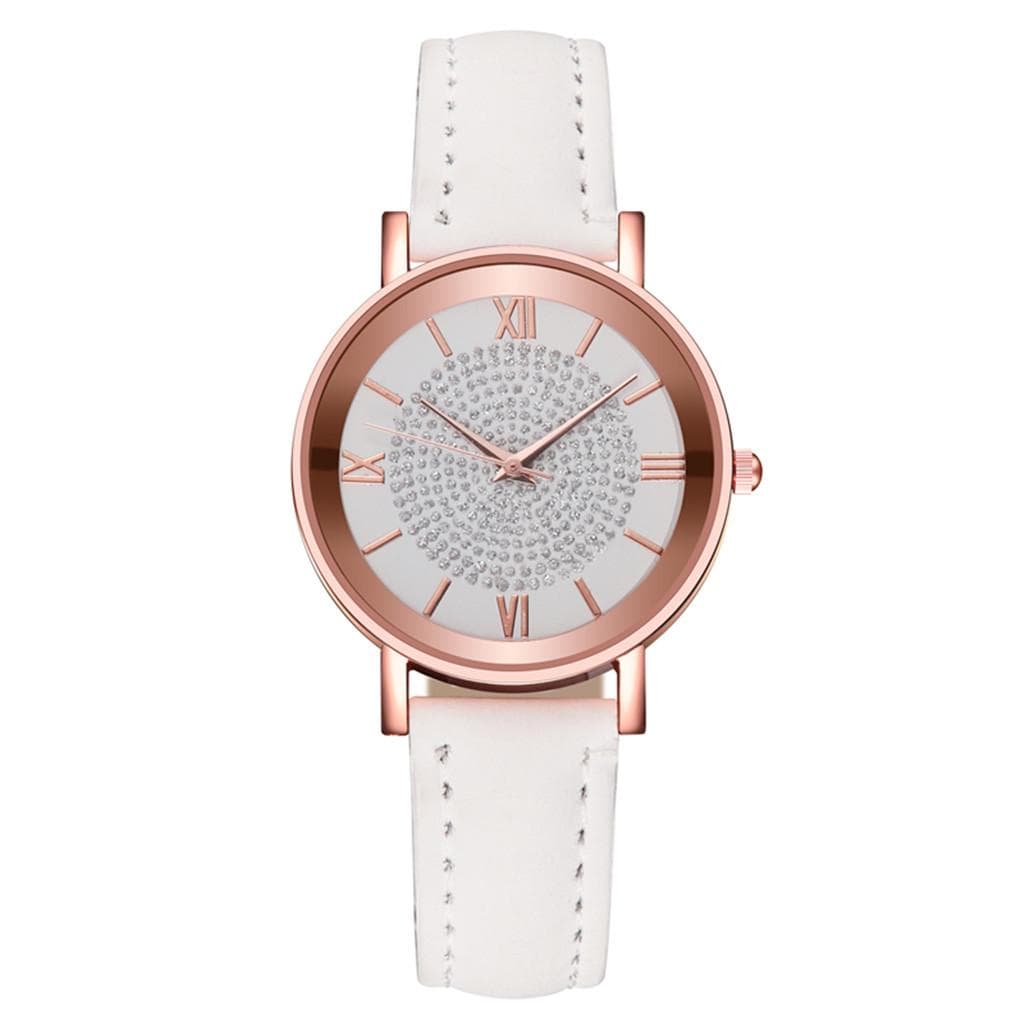 Luxury Watches Women Quartz Watch Stainless Steel Dial Casual Bracele Watch white