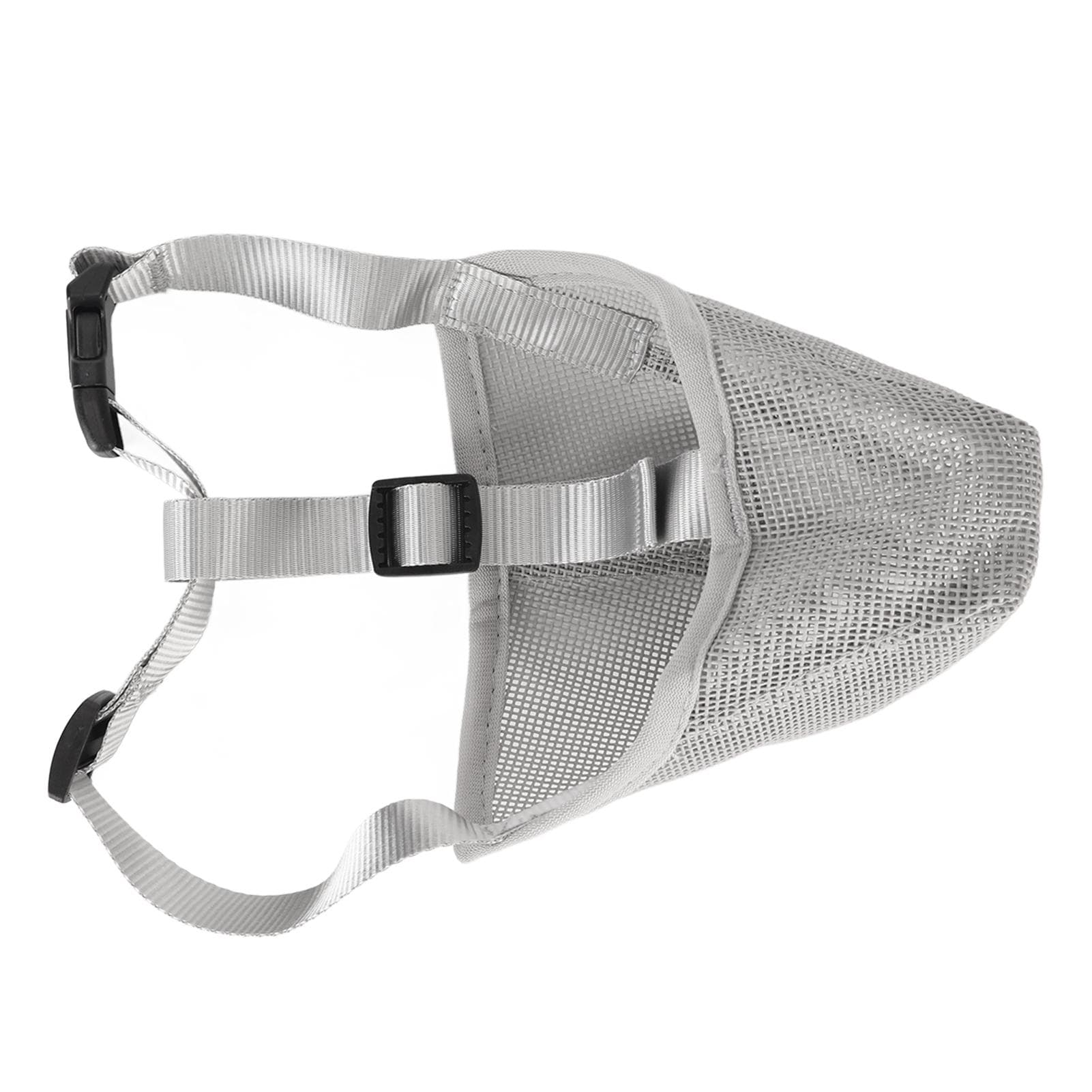 Dog Muzzle Breathable Adjustable Prevent Biting Chewing Pet Mesh Muzzle for Outdoor Training Gray S XS