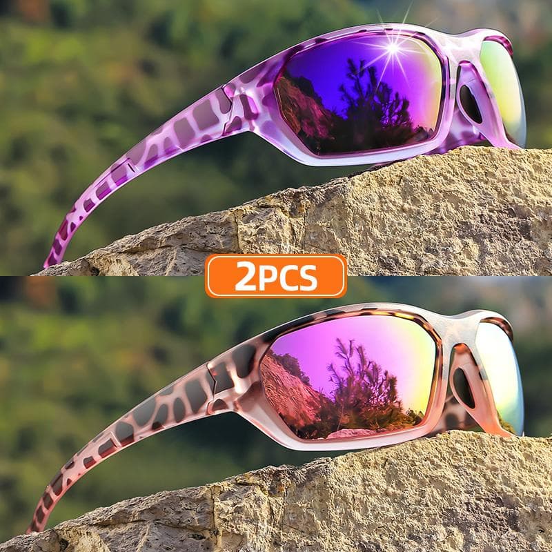 1/2pcs Stylish Sunglasses Purple Pink Gradient Frames TAC Lenses Silicone Nose Pads UV Protection for Outdoor