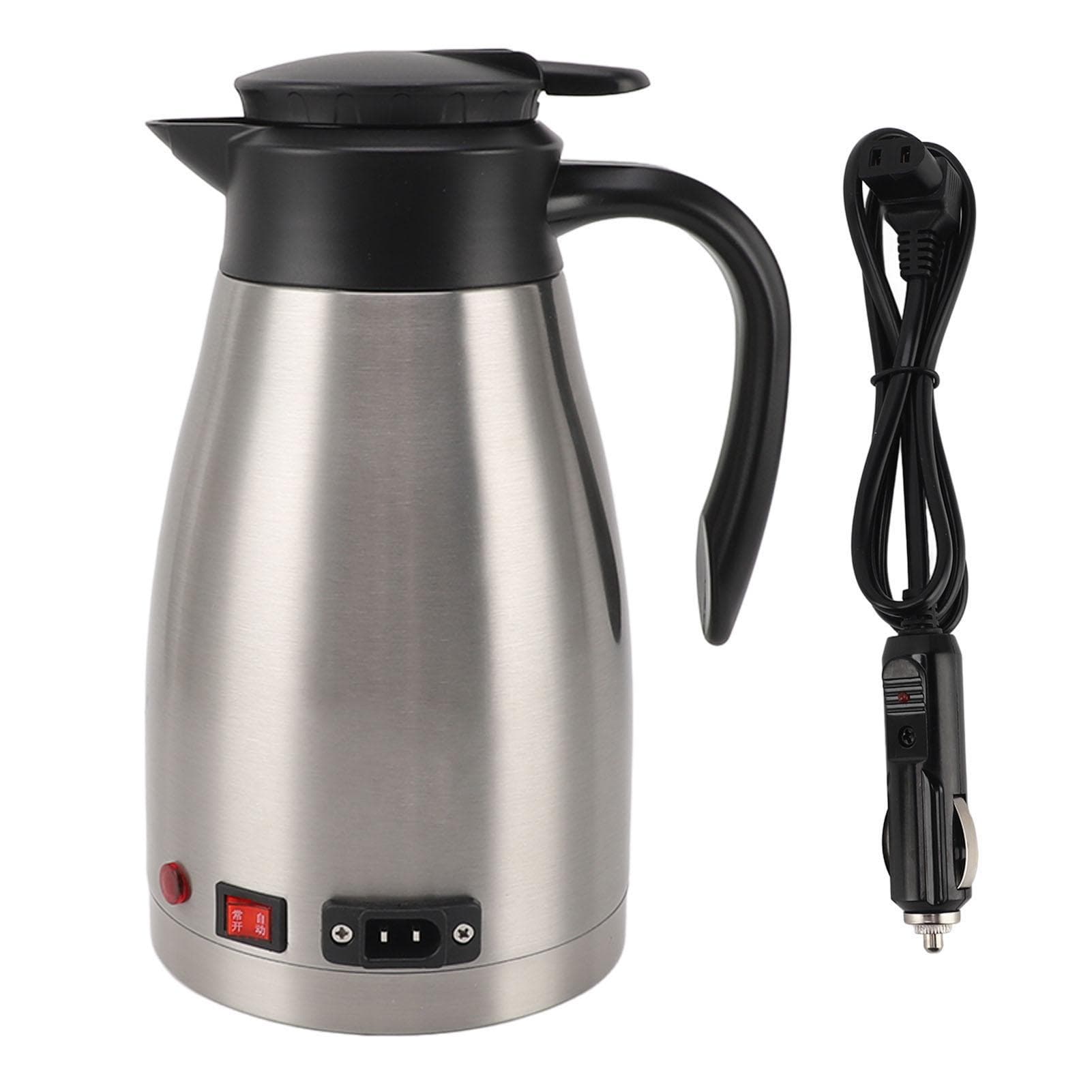 12V Electric Car Kettle Portable Stainless Steel 1300ML Large Capacity Electric Car Water Boiler L