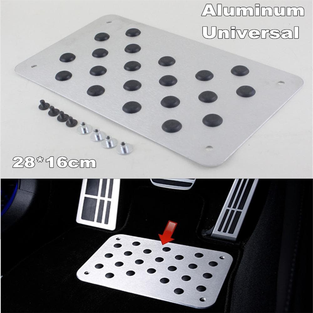 Universal Aluminum Alloy Car Non-slip Rubber Heel Plate Pedal Carpet Floor Mat