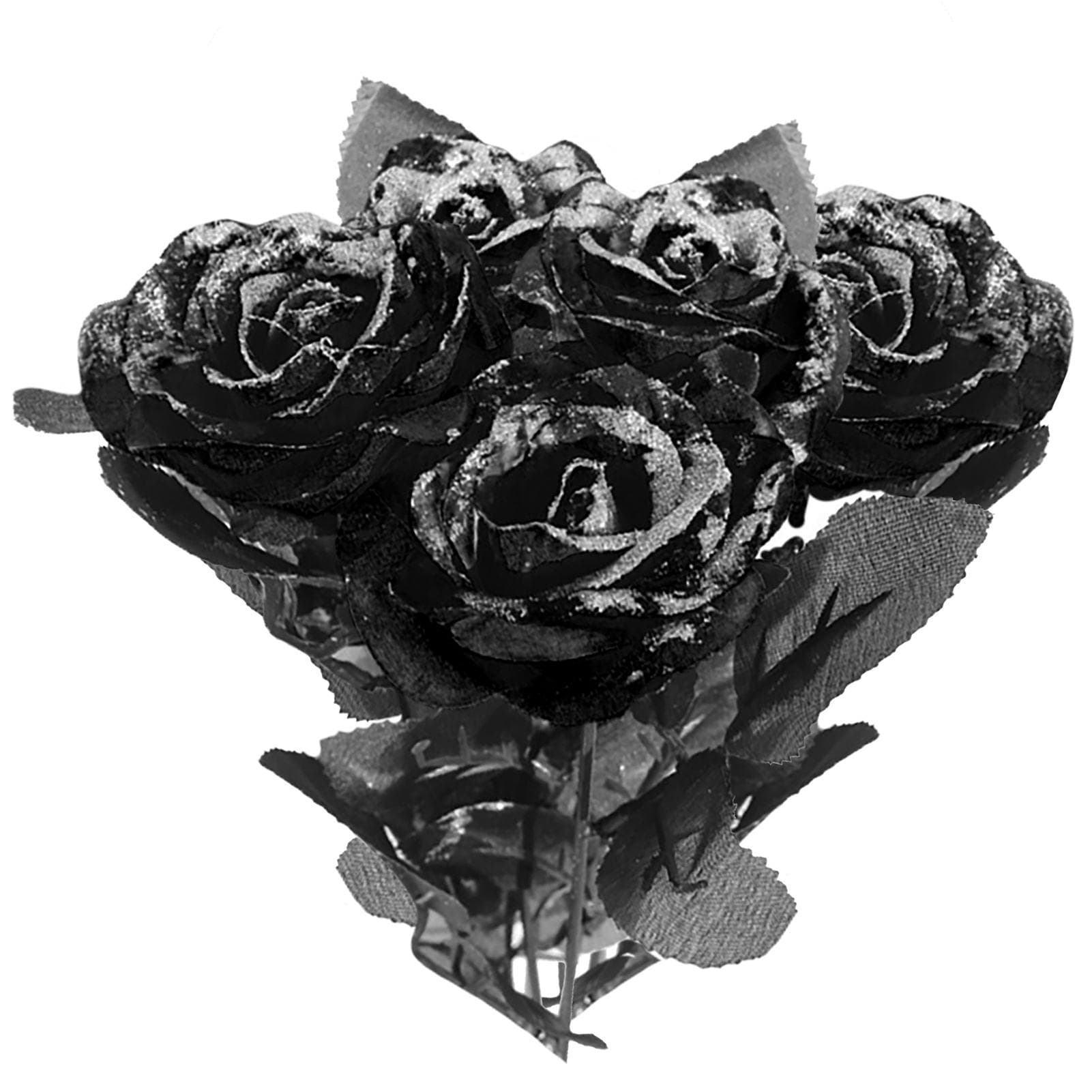 Sequin Black Rose Imitation Rose Fake Flower Halloween Decoration Multicolor Artificial Imitation