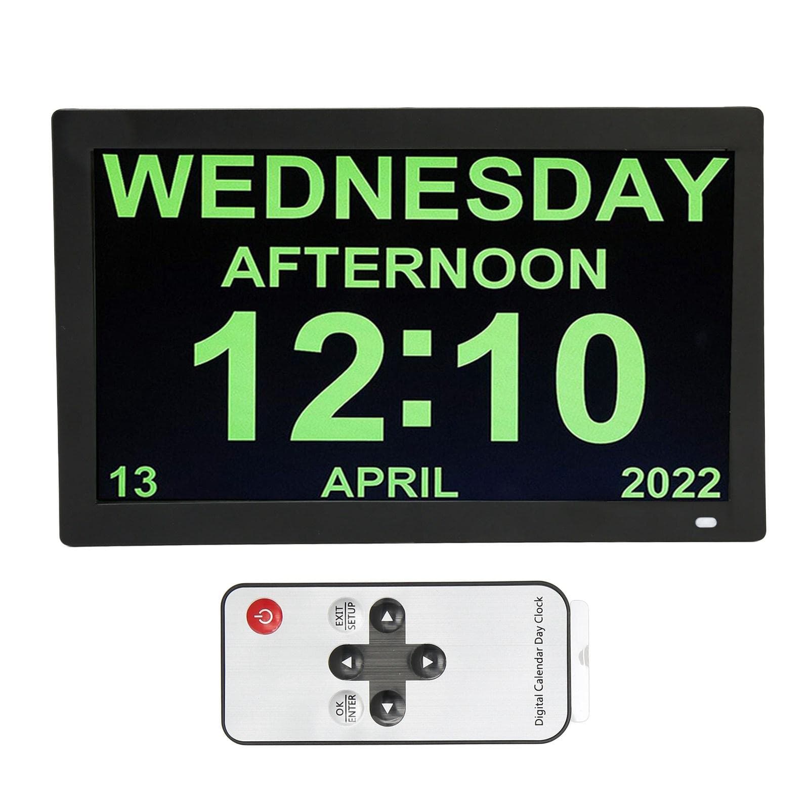Digital Calendar Alarm Day Clock 14.1 Inch 4 Colors 5 Alarms Digital Day Calendar Clock for Seniors EU Plug