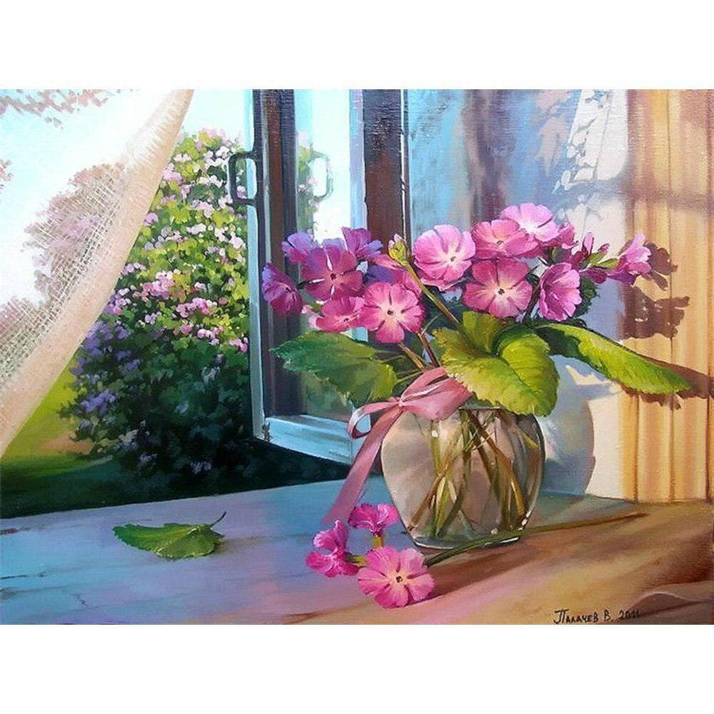 Diamond Painting Full Round Drill Floral Picture of Rhinestones Diamond Mosaic Diamond Embroidery 20X30CM