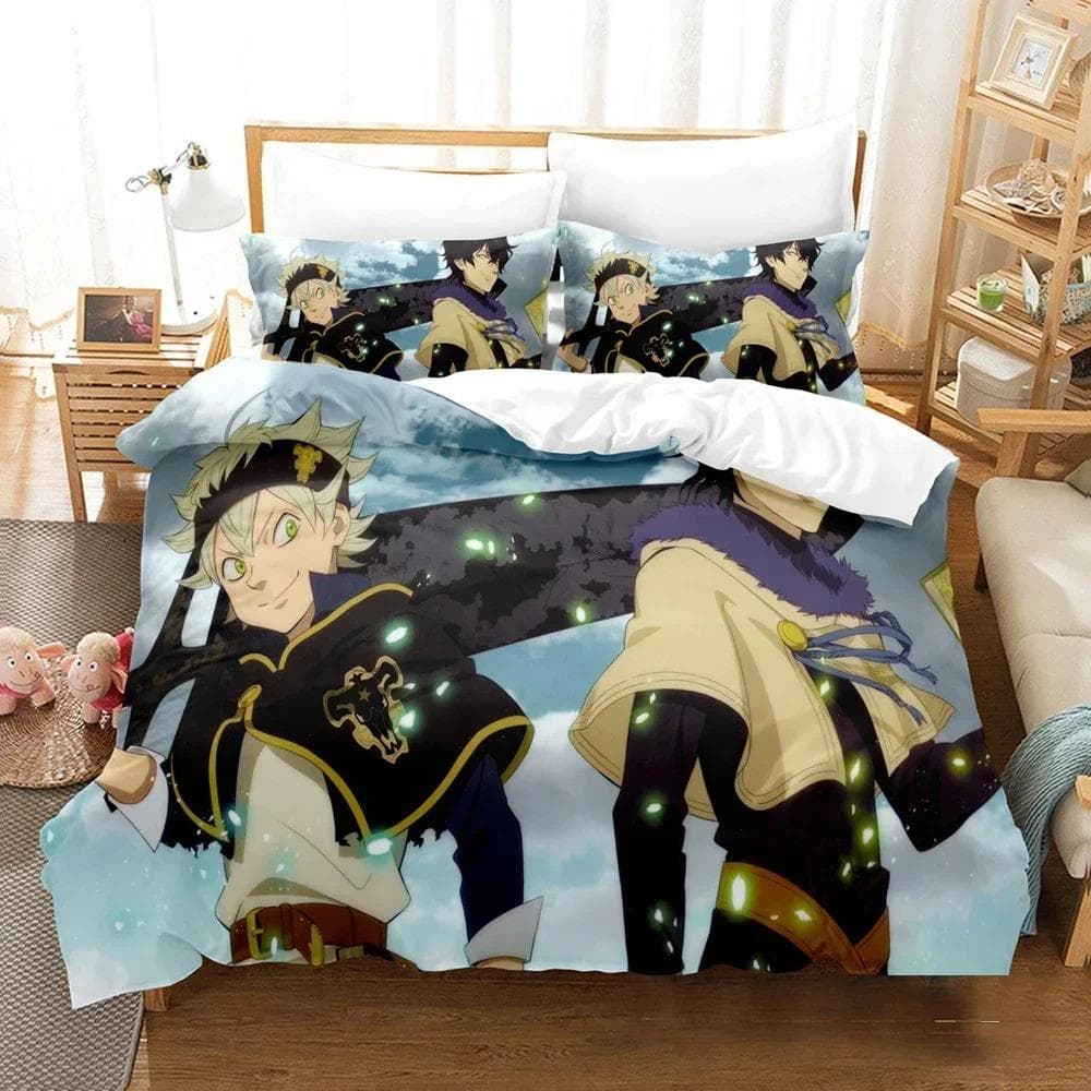 New 3D Printed Black Clover Bedding Set Anime Asta Duvet Cover Double Twin Full Queen King Adult Kids Bedclothes Quilt Cover 70x133cm 2pcs
