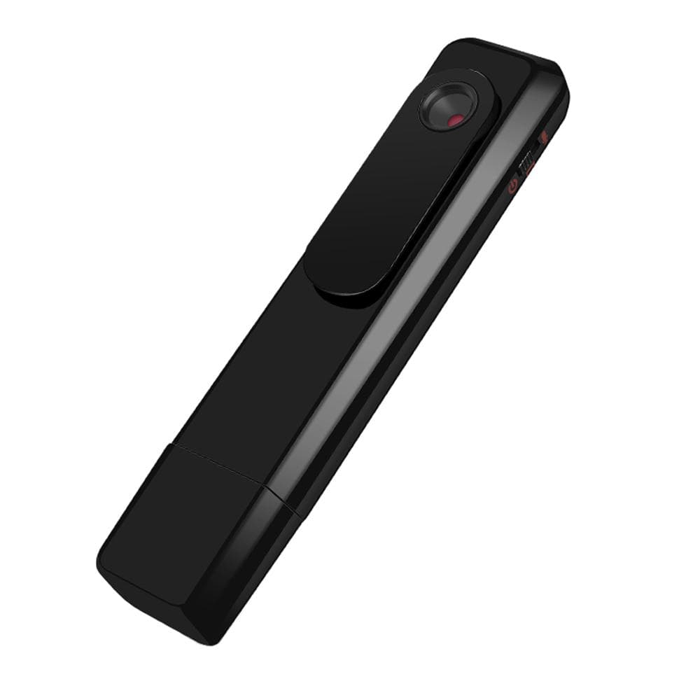 1080P Video Camera Clipon Mini Camcorder Video Audio Recorder USB Pocket Cam Builtin Lithium black