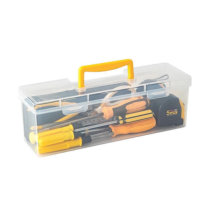 Transparent Long Narrow Soldering Iron and Tool Storage Box yellow