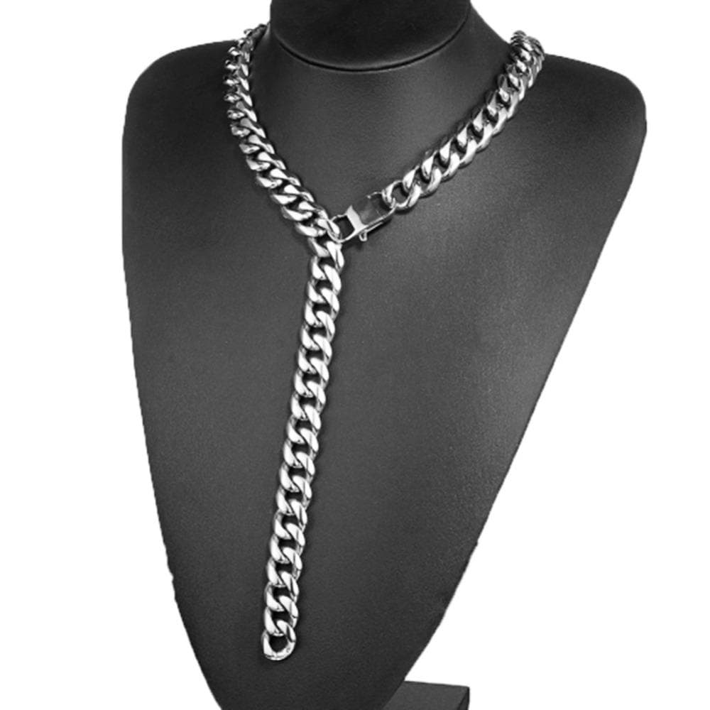 Men Hip Hop Chains Necklaces Stainless Steel High Quality XXXtentacion Style Miami Cuban Chain Necklace Male Jewelry Gift 13MM,55CM