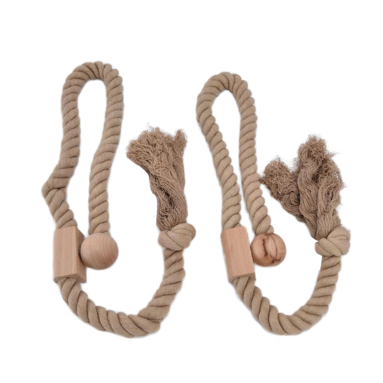 2PCS Curtain Tieback Cotton Curtain Holdback Rope Curtain Magnetic Cord for HouseholdLight Color Dark