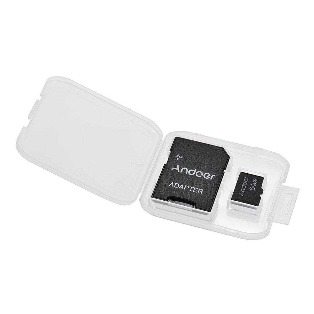 Andoer 64GB Class 10 Memory Card TF Card + TF Card Adapter for Camera Car Camera Cell Phone Table