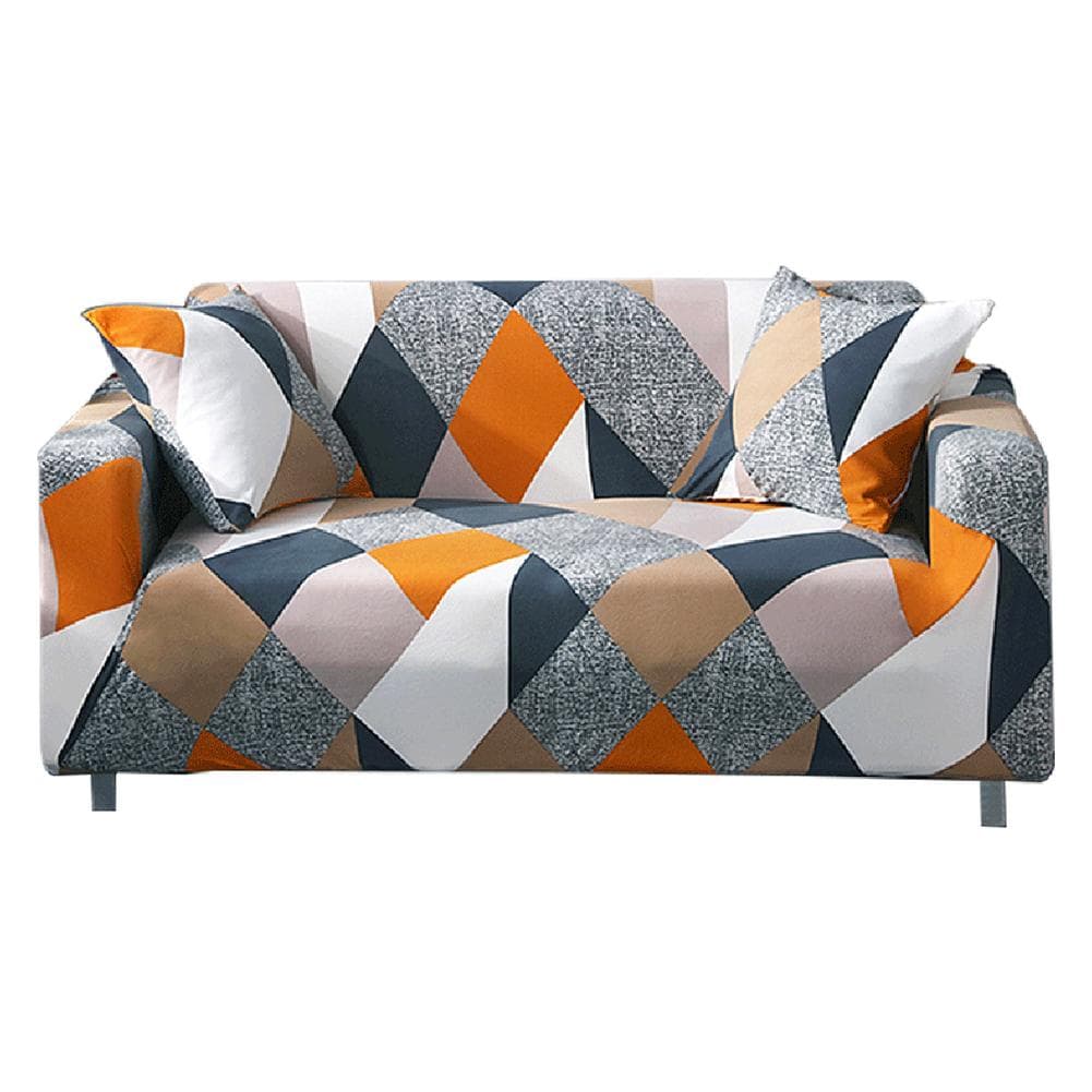 Stretch Sofa Cover Universal Printed Sofa Slipcover Loveseat Couch Cover Polyester Furniture Protector Cover with 1Pc Pillowcase 3-seater 190-230cm
