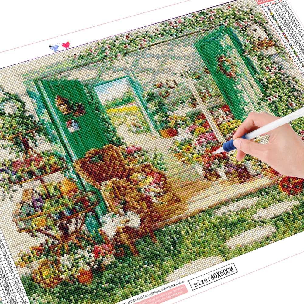 Diamond Embroidery Cross Stitch Nature Diamond Painting Full Round Landscape Stone Picture Farmhouse 20X30CM