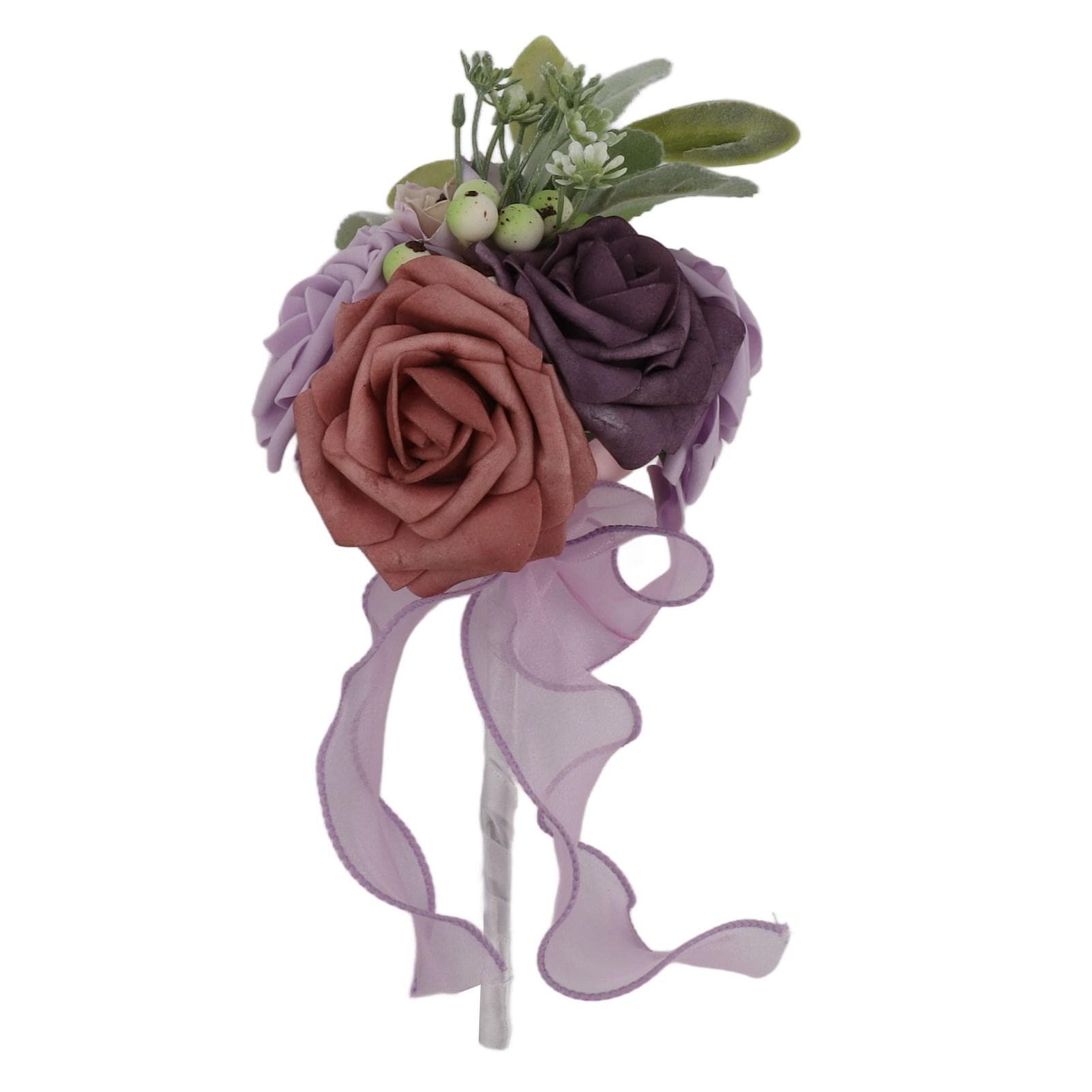 Romantic Rose Bridal Wedding Bouquet Artificial Silk Flowers Fake Flowers Bridesmaid Bouquet Home purple