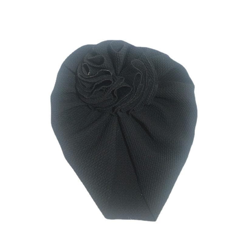 Lovely Flower Baby Hat Soft Baby Girl Hat Turban Spring Infant Toddler Newborn Baby Cap Bonnet Headwraps Kids Hat Beanies black