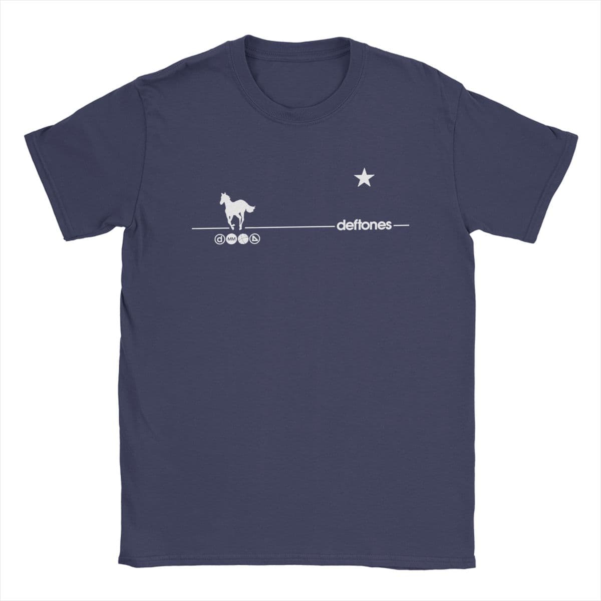 Deftones Rock Ohms White Pony Outfit Shirts Men Women metal Casual Cotton Classic Tees XXL navy blue