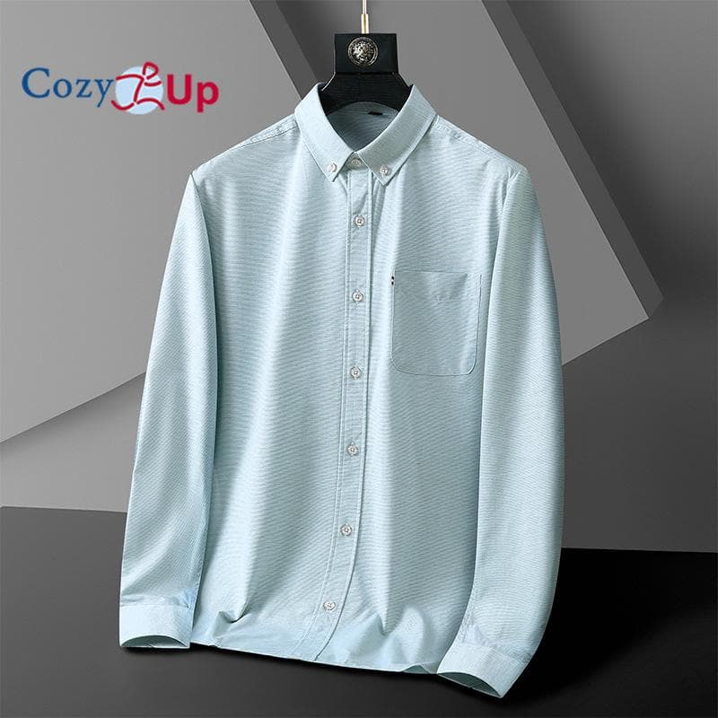 Cozy Up Mens Oxford Shirts Long Sleeve Button Down Shirt Regular Fit Business Casual Dress Shirts Fat Plus Size XXL green