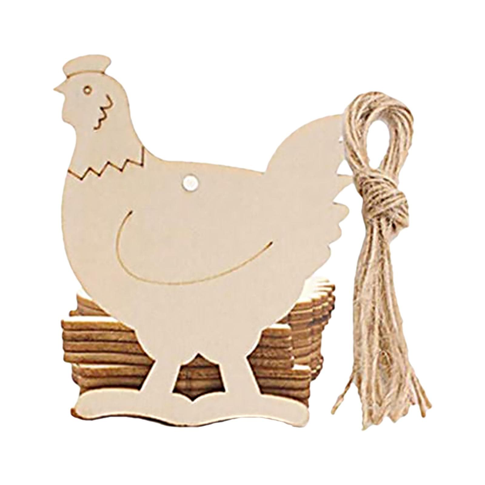 10PCS Kids DIY Easter Haning Pendants Wooden Painted Hanging Sign Easter Door Wall Hanging Type 2