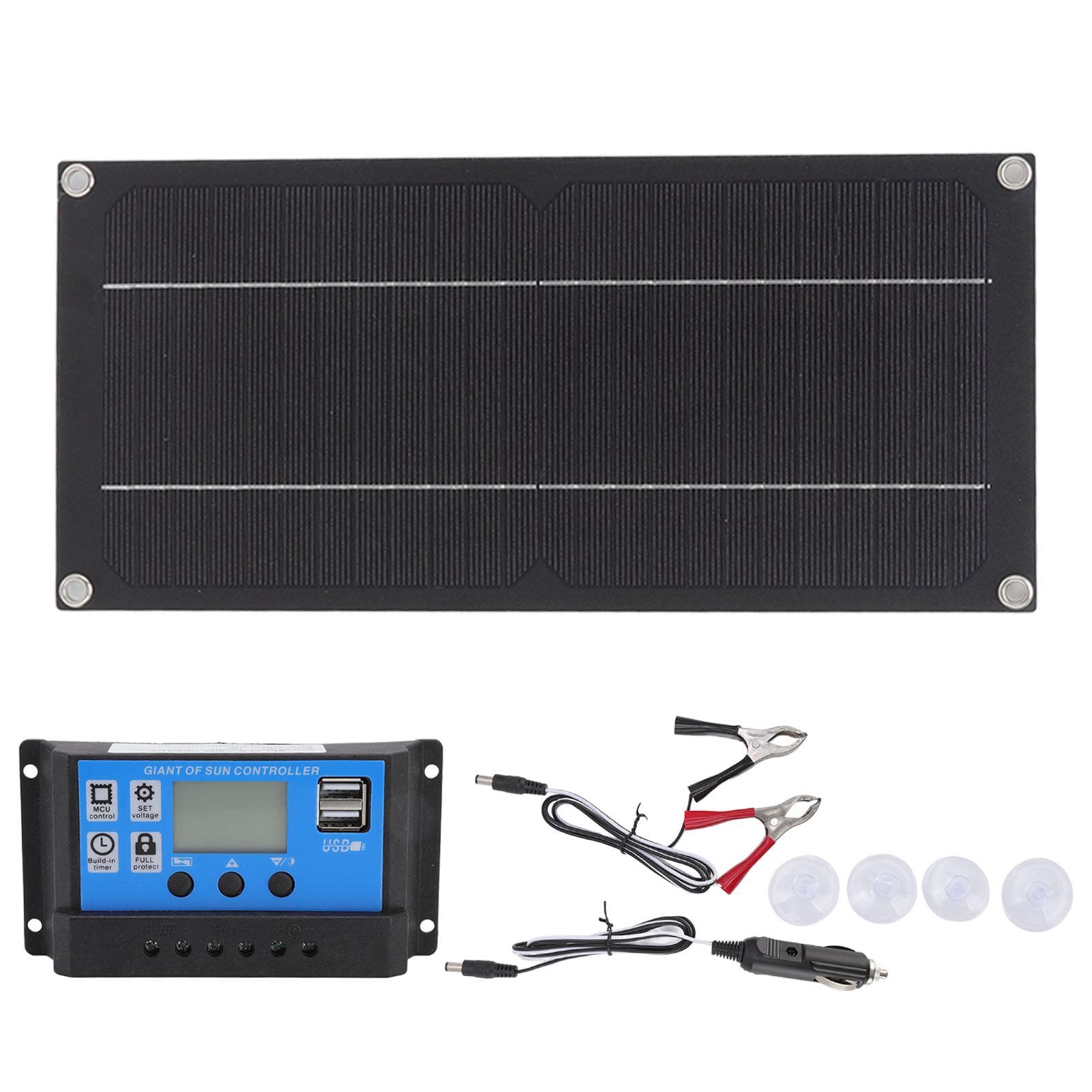 60W 18V Solar Panel Kit 100A Battery Charger Controller Battery Charging Kit for Outdoor Farming white