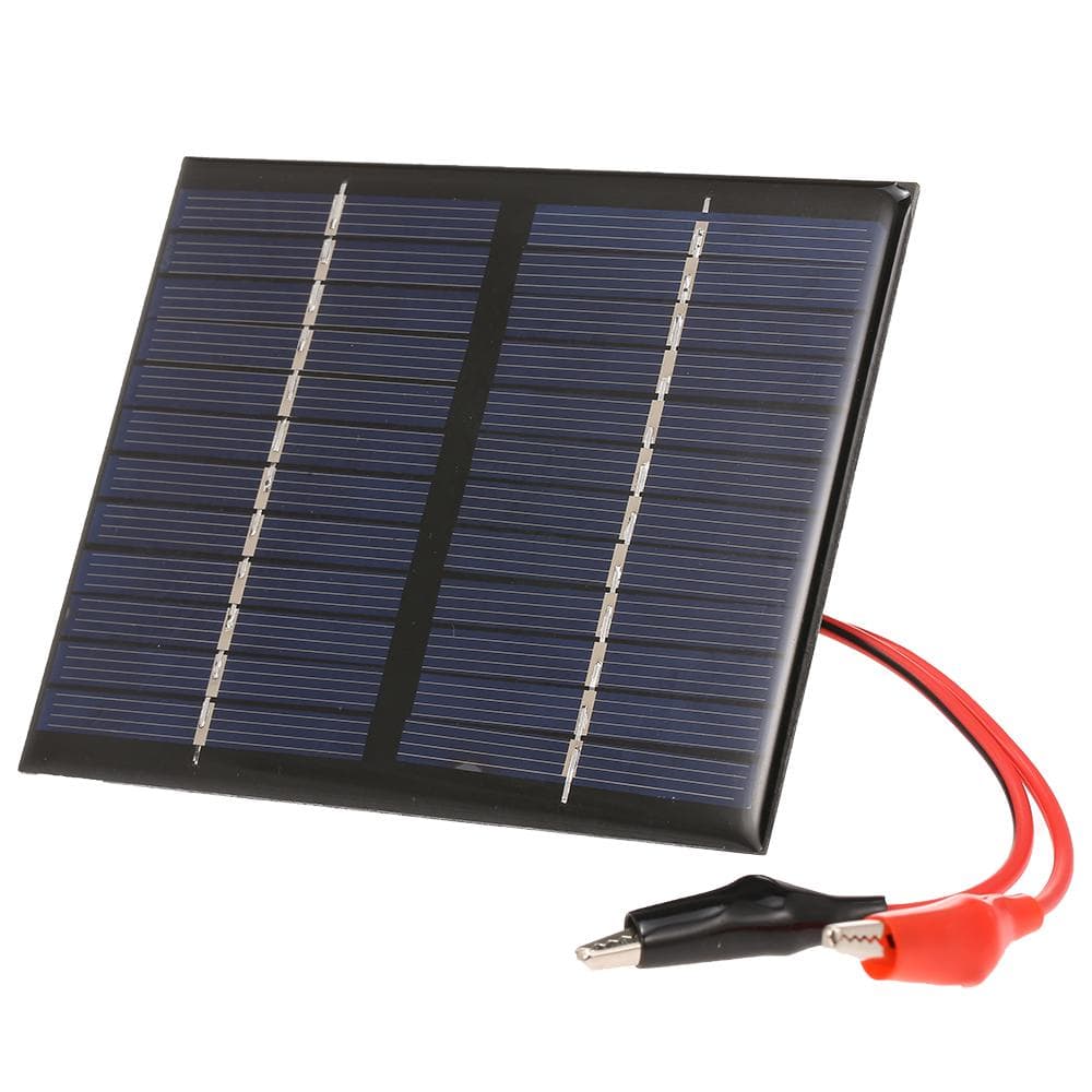 1.5W/12V Solar Charger With Alligator Clip Compact Polycrystalline Solar Panel For black
