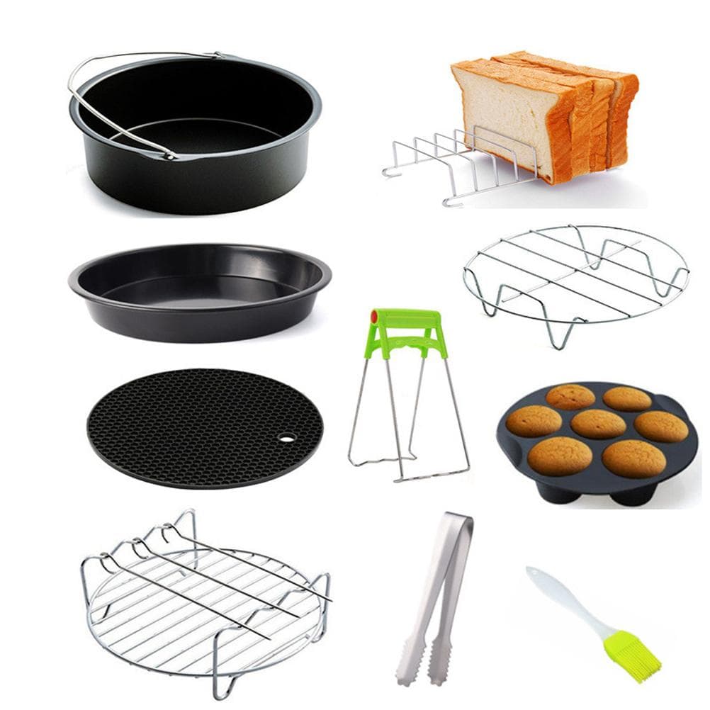 10Pcs Air Fryer Baking Accessories 3.2Qt-5.8Qt Airfryer For Pizzas Cakes Breads Quiches Pancakes 8 L