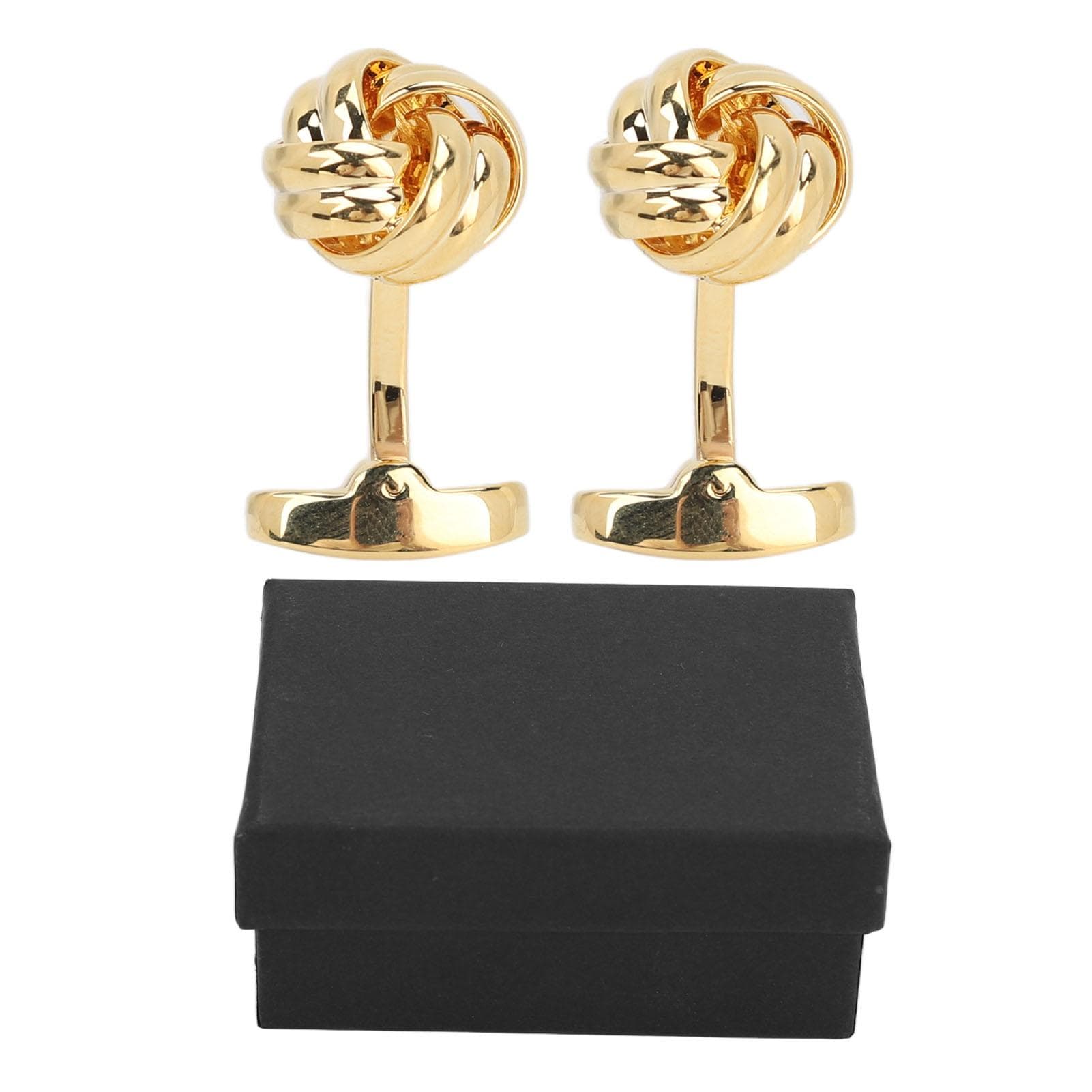 Knot Cufflinks Twisted Style Double Layer Gold Plating Design One Piece Brass Shirt Cufflinks for
