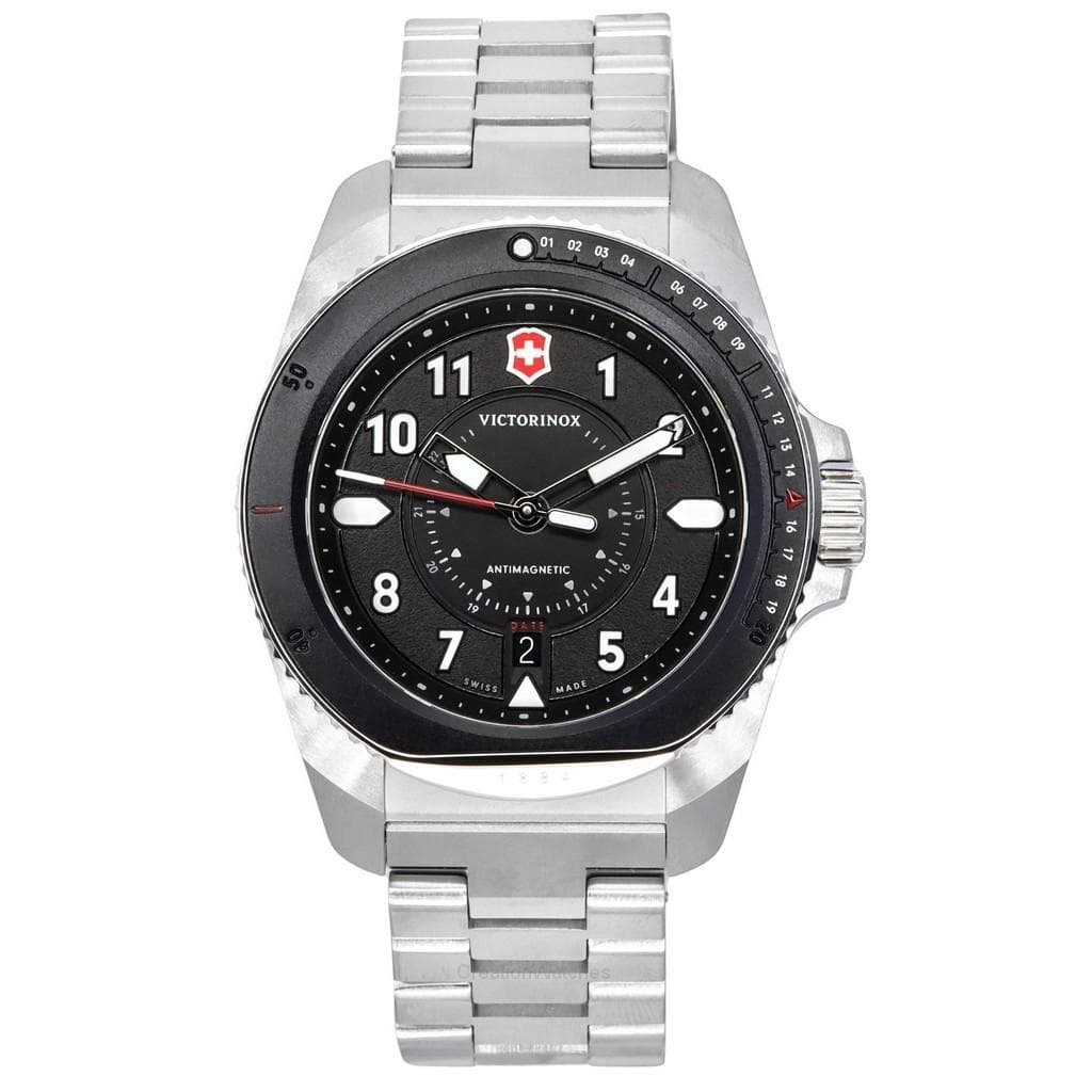Victorinox Swiss Army Journey 1884 Antimagnetic Black Dial Quartz Divers 242009 200M Mens Watch black