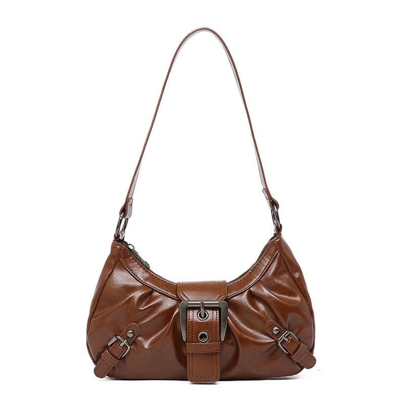 Versatile, Simple and Trendy Single-shoulder Small Square Bag, Women's Small Bag, Winter High-end Texture Casual Underarm Bag brown