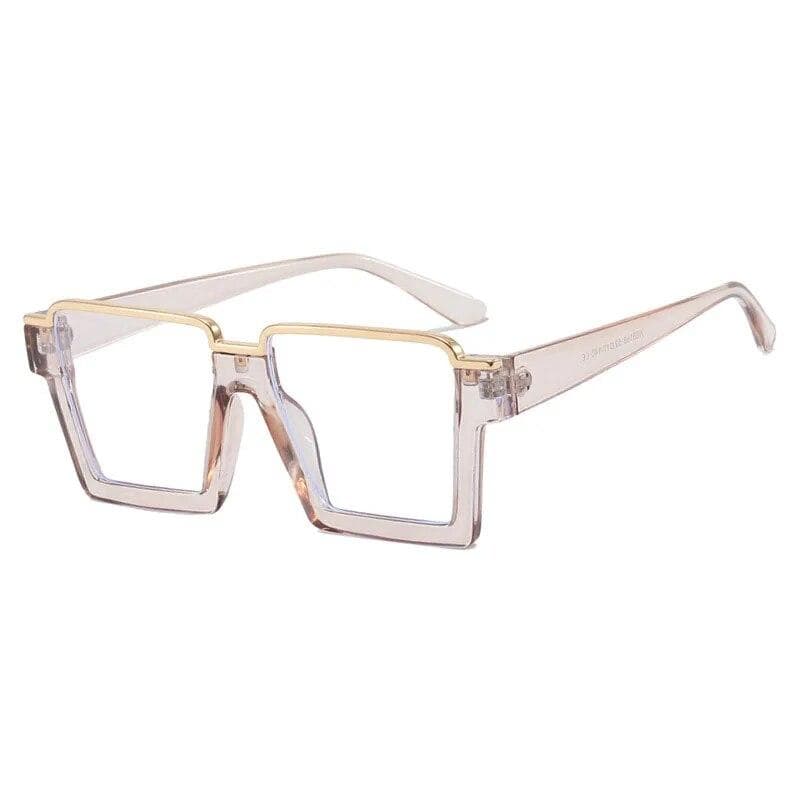 Trendy Square Anti Blue Light Glasses Big Frame Hip Hop Style Fashion Eyewear for Men Women Unisex