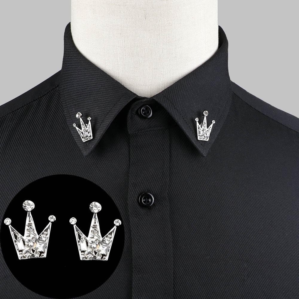 1 Pair Fashion Brooches Accessories Men and Women Shirt Sweater Collar Jewelry