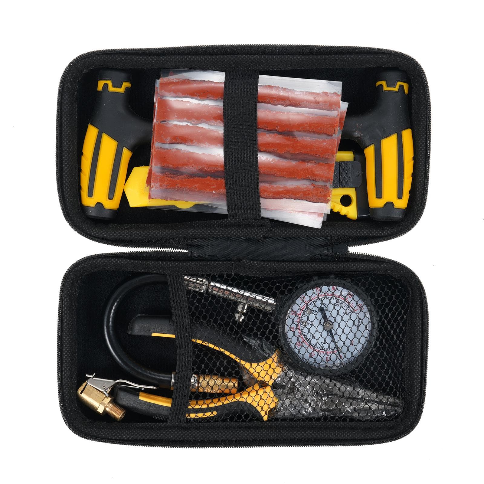 Tire Repair Kit, 15 PCS Tire Plug Kit to Fix Punctures and Plug Flats Patch, for Cars, Motorcycles, 15pcs black