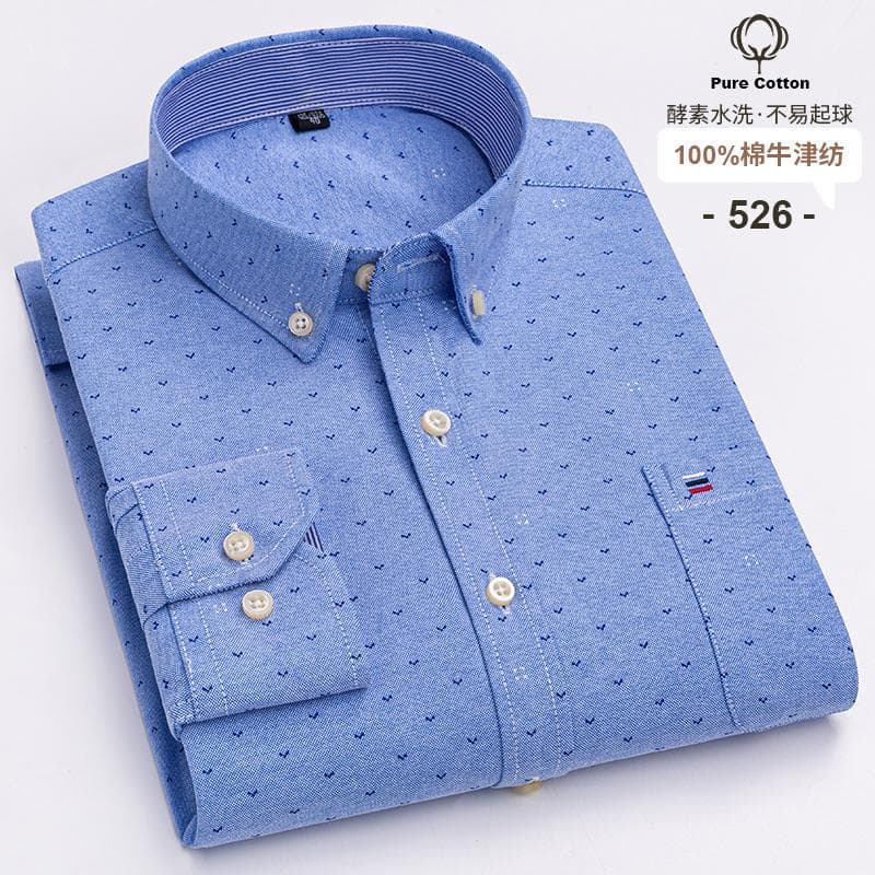 100% Cotton Oxford Men's Shirts Long Sleeves Plaid Soft Regular Fit Formal Dress Shirt Pocket Social Blouse Male Clothes S-7XL 3XL