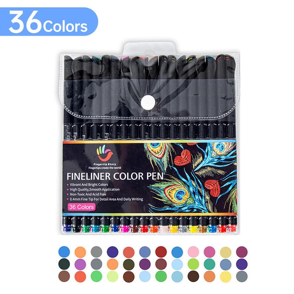 36 Color Fineliner Fine Point Pens 0.4mm Tip Markers for Journaling Writing Note Taking Calendar 36 colors multicolour