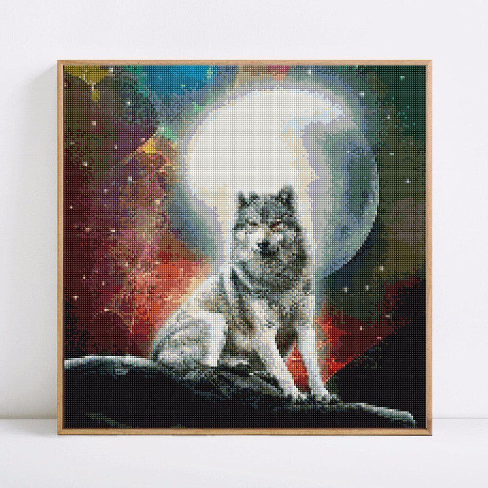 Diamond Painting With Round Stones Animals Diamond Mosaic Full Layout Wolves Pictures 30x30