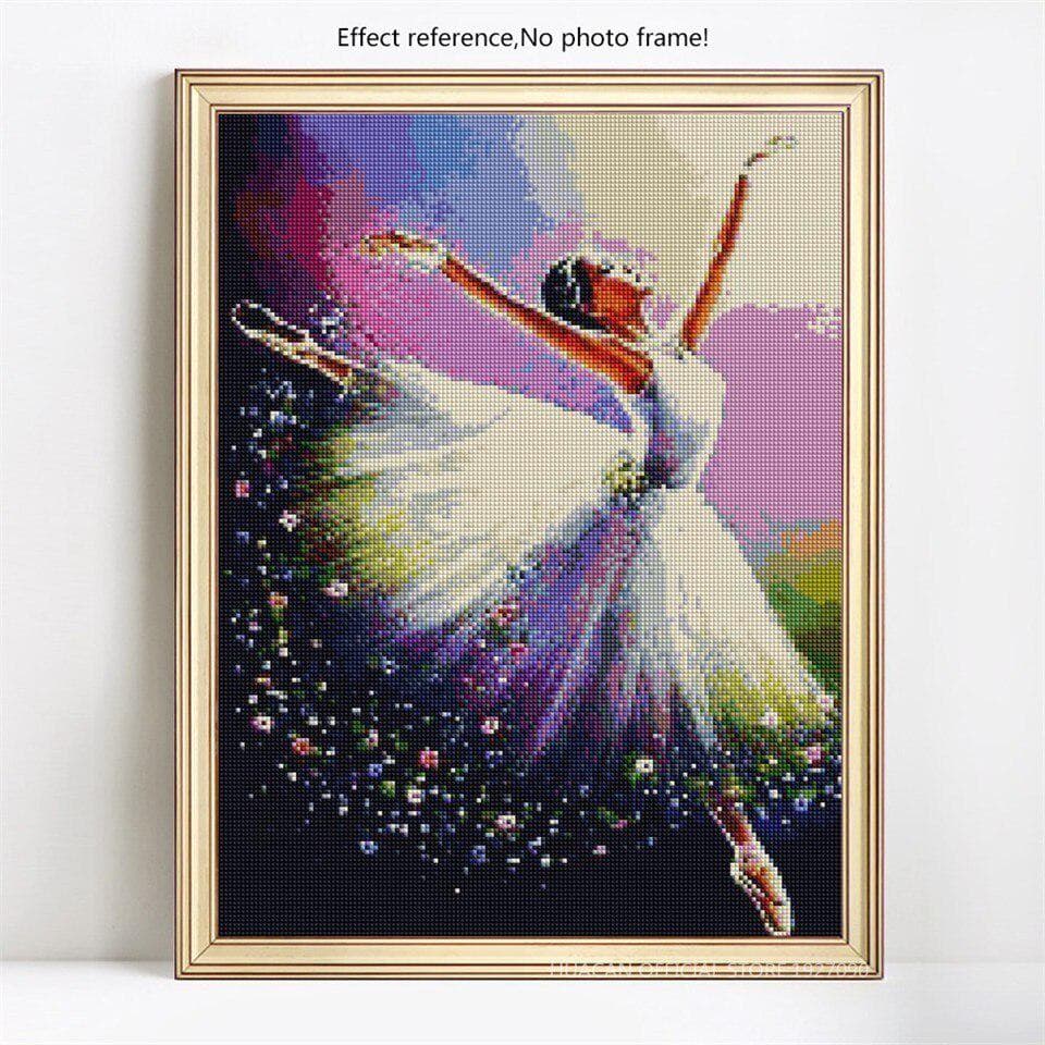 5D DIY Diamond Painting Portrait Full Round Diamond Embroidery Full Display Dance Cross Stitch 20X30CM