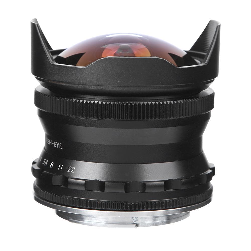 7.5MM F2.8 Fisheye Mirrorless Camera Lens Optimize Imaging Brass Mount M43 Mounts for Olympus E M5 black