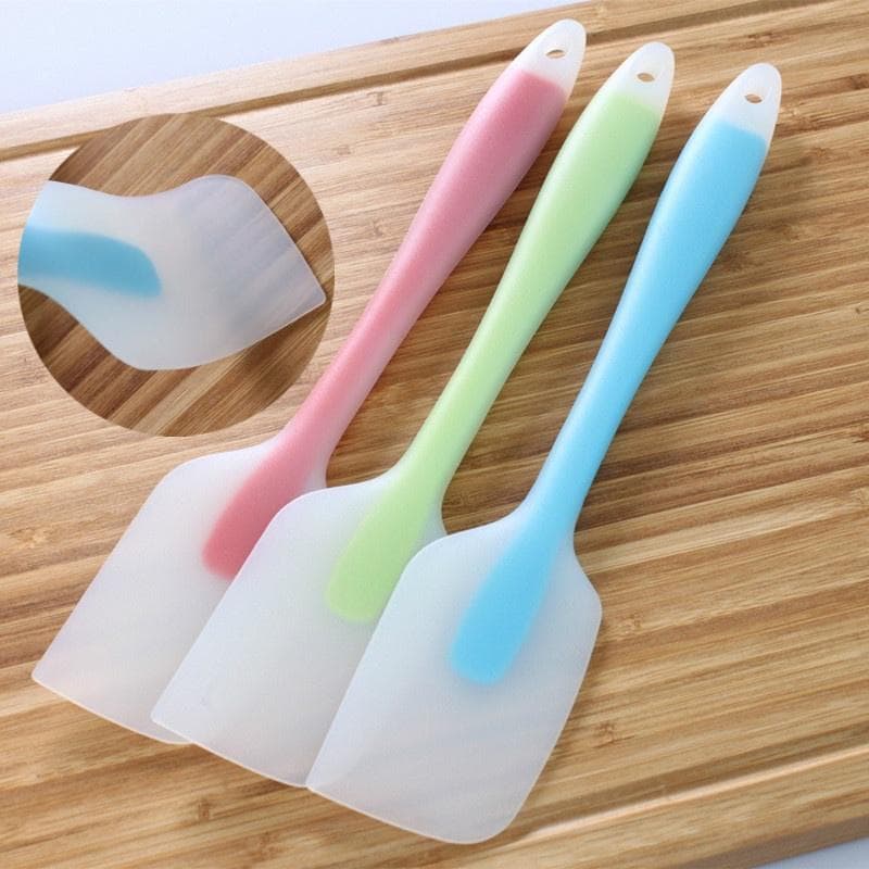 Non Stick Baking Silicone Spatulas Cake Flour Mixing Scraper Random Color