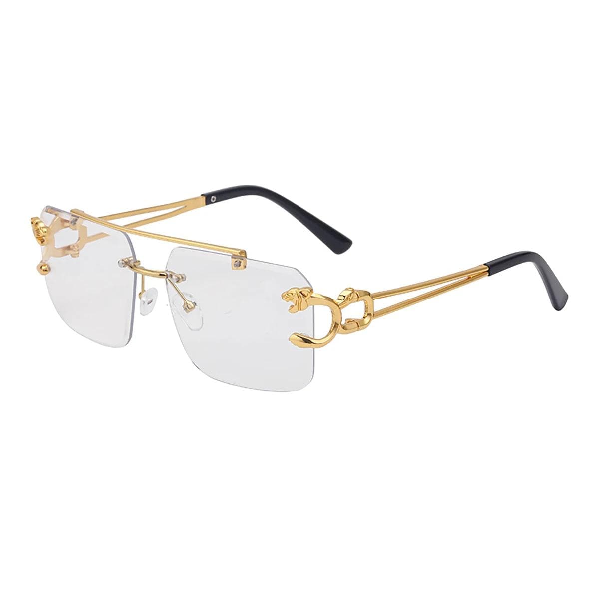 Women's Fashion Sunglasses Rectangle Metal Frame UV400 Protection Luxury Brand Classic Sun Glasses for Men Oculos Masculino