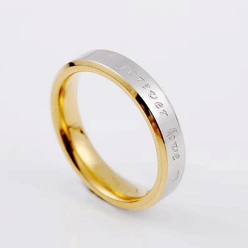 Simple Forever LOVE Titanium Steel Couple Ring Wedding Jewelry 11