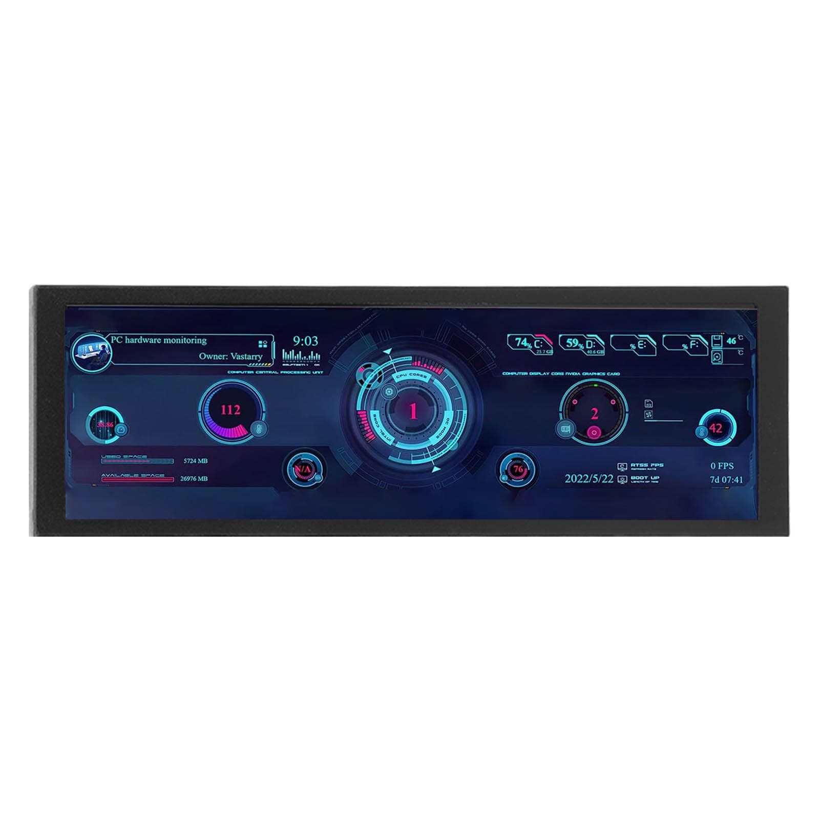 PC CPU Data Monitor 7.9 Inch IPS Customizable Theme Editor Auto Off USB Power Dimmable Computer
