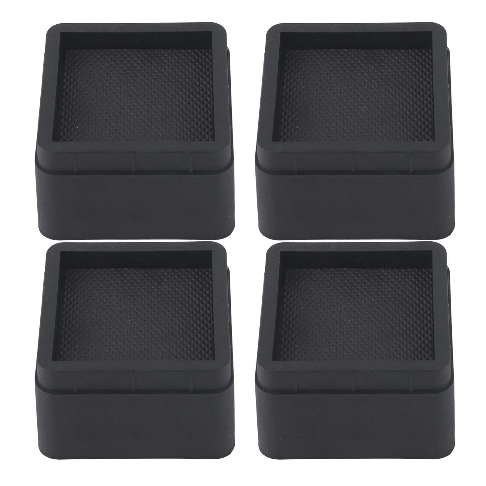 4PCS Durable Stackable Bed Risers Black Square 2  Furniture Legs Floor Feet Protectors white