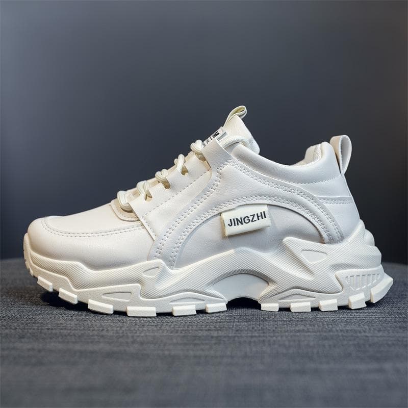 Autumn New Daddy Shoes Breathable Leather Shoes Simple and Comfortable Girls Casual Running Shoes Trendy All-match Shoes 38